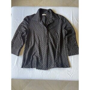 Sole Dione studioWomen’s 3X Blouse Brown Shank Button Up Sheer Chocolate